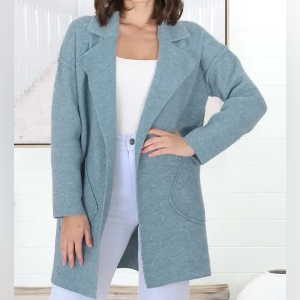 💞HP💞 Women's Blue Sweater Coat